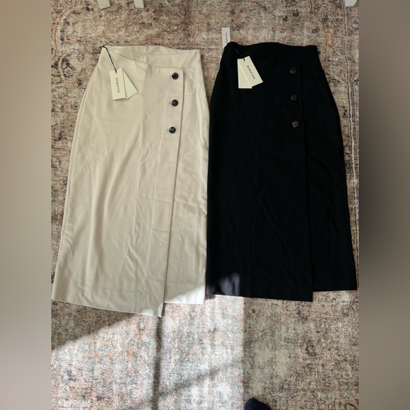 Babaton Womens Black Matte Pearl Billy Skirt Bundle 2 Faux Wrap Office Career - Picture 1 of 16